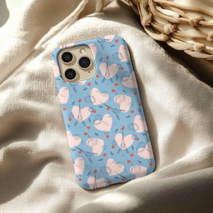 Paris Girl iPhone Case - Cute Romantic Phone Cover with Eiffel Tower and Heart Pattern