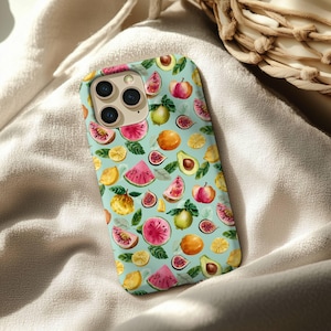 Colorful Fruit iPhone Case - Watermelon, Guava, Lemon & Tropical Summer Fruits Design