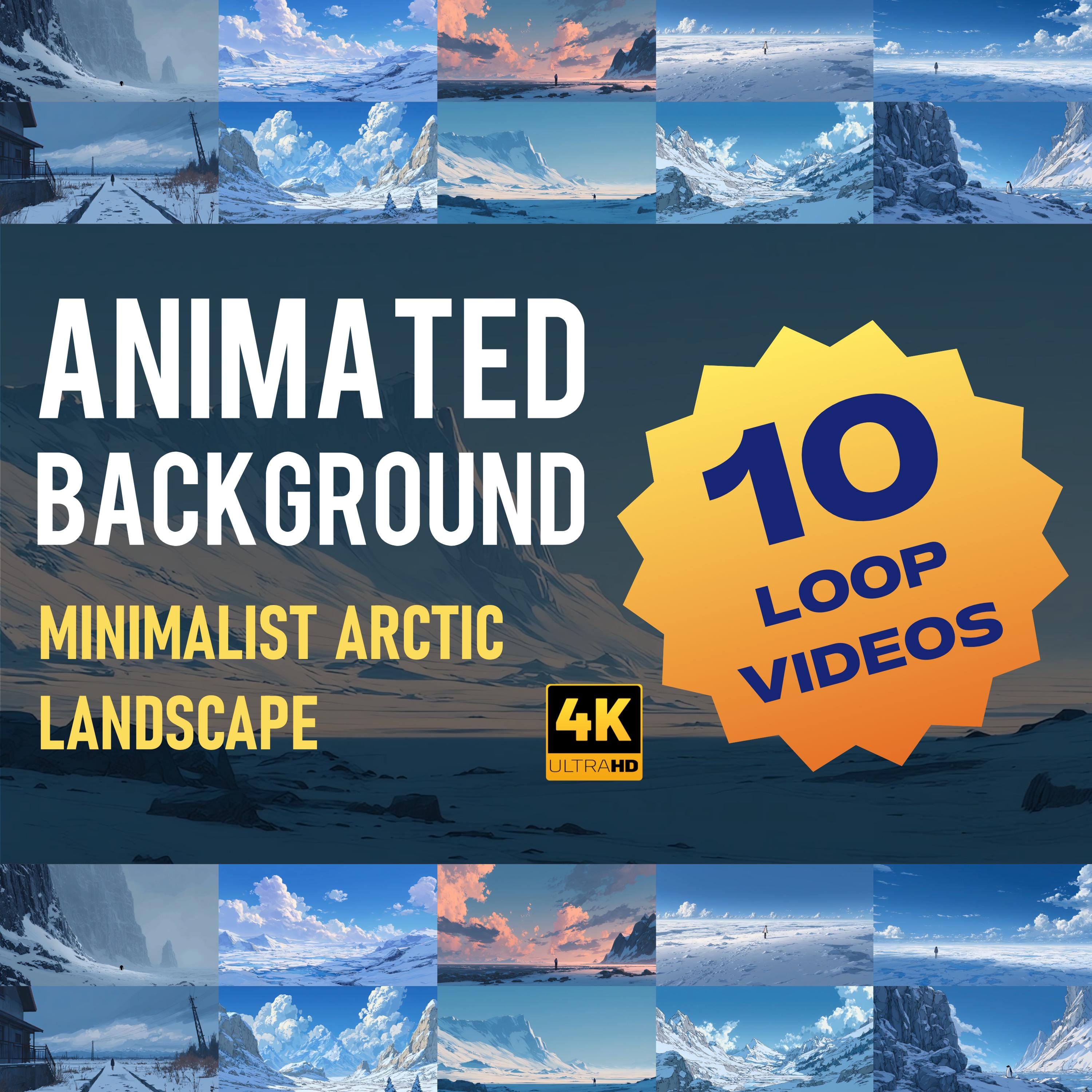 Minimalist Arctic Landscape Animated Background | 4K Loop Video Pack ...