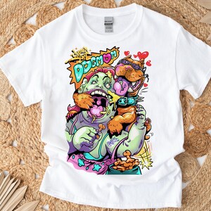 Funny Dog Mom T-Shirt  Zombie Cartoon Graphic Tee | Streetwear Art by Chamnong