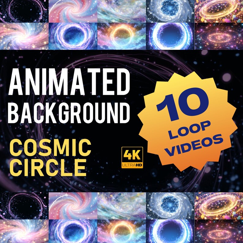Cosmic Circle 4K Animated Background | Galaxy Vortex Loop Video for Sci ...