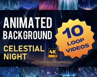 Fond d'écran animé Nuit céleste | Vidéos 4K Ciel étoilé et boucle cosmique | Ambiance ciel nocturne pour VTubers