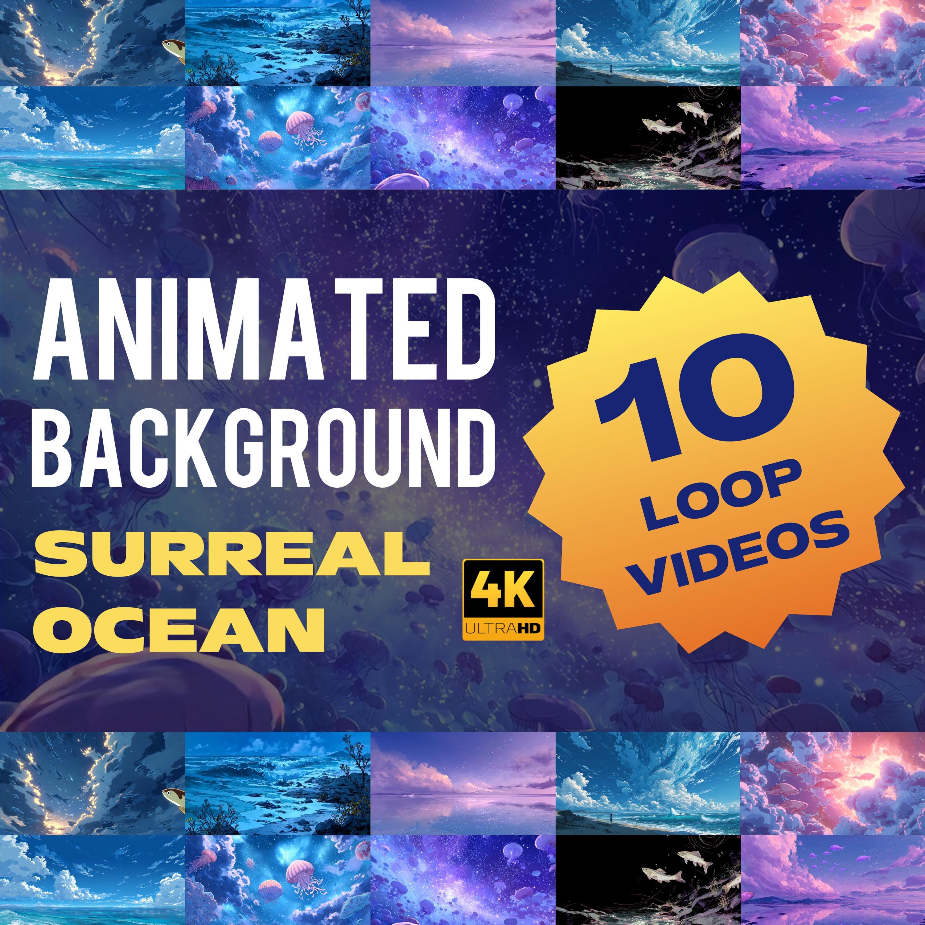 Animated Surreal Ocean Background 4K | Dreamy Fantasy Sea Loop Video ...