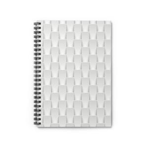 White 3D Geometric Notebook - Minimal Modern Pattern Journal for Everyday Use