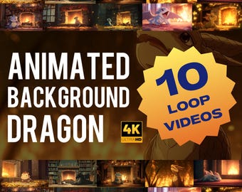 Animated Dragon Background 4K Loop Videos | Cozy Fireplace Fantasy Ambience