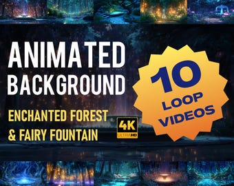 Arrière-plan animé de la forêt enchantée | Vidéo en boucle Fairy Fountain Fantasy 4K