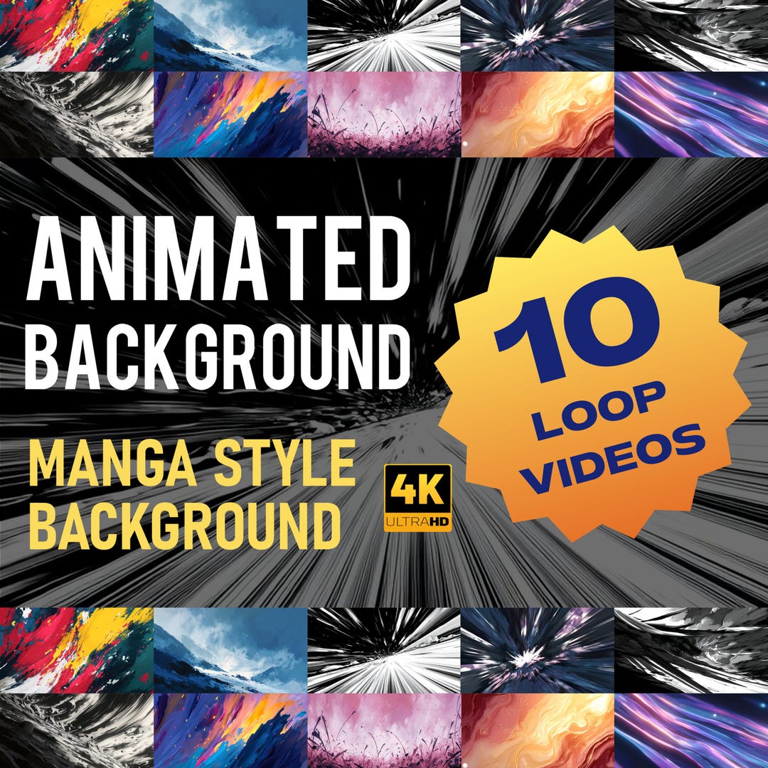 Manga Style Animated Background | 4K Anime Motion & Speed Lines Loop ...