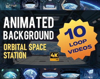 Animated Orbital Space Station 4K | Futuristic Sci-Fi Loop Background