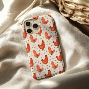 Cute Chicken iPhone Case - Farm Animal Phone Cover, Rustic Cottagecore Hen Design, Gift for Animal Lovers, Funny Farm Vibes