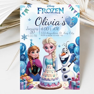 Elsa Frozen Birthday Invitation: Winter Wonderland Canva Template (5x7 Digital Download