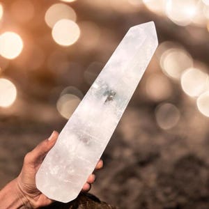Jumbo Clear Quartz Tower: Natural Crystal Point, Energy Cleansing