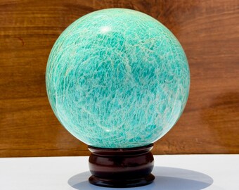 Amazonite Sphere Natural Crystal Ball | Healing Stone Sphere | Polished Amazonite Crystal | Home Decor Gemstone | Reiki Energy Stone Gift