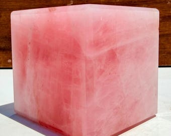 Natürlicher Rosenquarzwürfel | Polierter Liebesstein, Meditationsdekoration