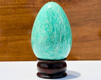 Amazonite Egg Natural Crystal | Polished Amazonite Stone Egg | Healing Crystal Egg | Green Blue Gemstone Decor | Reiki Energy Gift