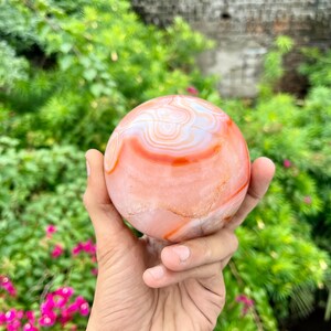 Carnelian Crystal Sphere – Root - Sacral Chakra Healing Stone – Energizing & Motivational Crystal Ball
