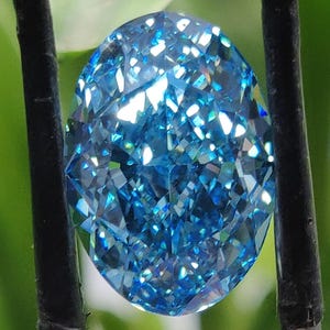 Fancy Vivid Blue Diamond IGI Certified 1 To 5 CT Oval Lab Grown Diamond For Engagement Ring or Pendant Blue Diamond For Women Birthday Gift