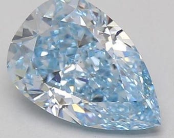 IGI Certified 2.02 CT VS1 Loose Lab Grown Diamond Pear Cut Fancy Intense Blue Lab Grown Diamond For Engagement Ring Tear Drop Diamond