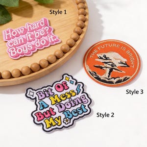 The Future is Bright" Mushroom Cloud Patch |Nuclear Explosion Embroidered Iron On Applique | Dark Humor Apocalyptic Jacket Badge