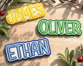 Toppa personalizzata con nome ricamato / Toppe colorate da cucire o stirare per vestiti, giacche, cappelli e zaini