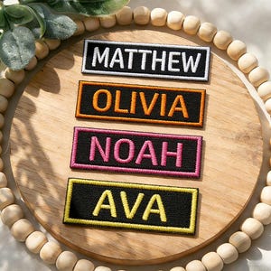 Embroidered Custom Name Tag, Personalized Iron-On / Sew-On Patch for Clothing, Costumes, Backpacks & Handmade Projects