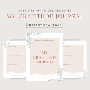 30-Day Gratitude Journal Printable PDF | A4 + US Letter | Self-Care & Reflection Journal | Daily Prompts with Quotes