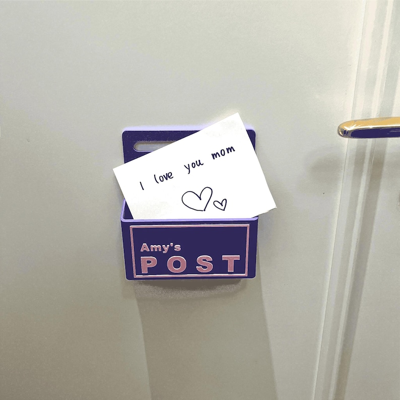 Custom kids mailbox with name, 27 color options, magnetic or adhesive mounting, perfect for toddlers' doors, preschool routine, and parent-child notes.