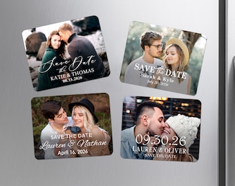 Custom Photo Save The Date Magnet, Rustic Wedding Favor