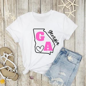 Georgia Girl Shirt | Peach State Tee for Women | Southern Style Graphic T-Shirt | Cute Georgia Gift |Country Boho Tee