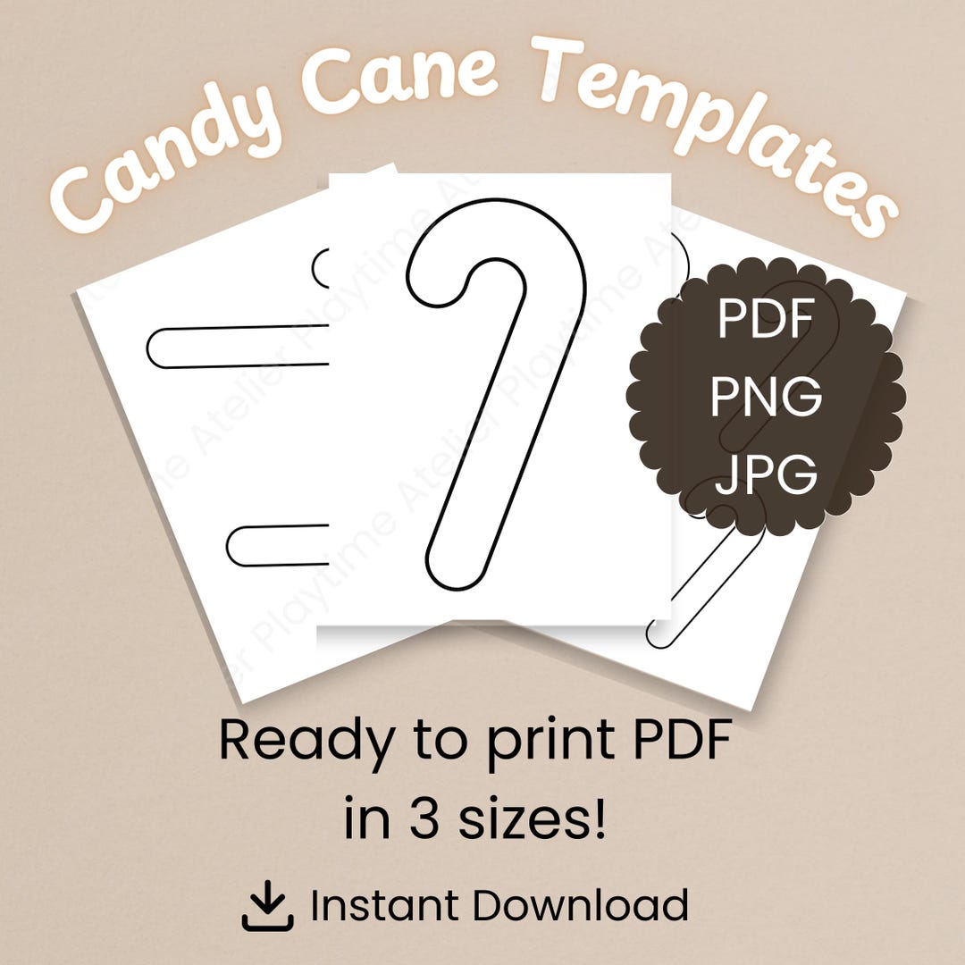 Candy Cane Template.pdf Candy Cane Printable Template for Kids Christmas Craft Classroom ...
