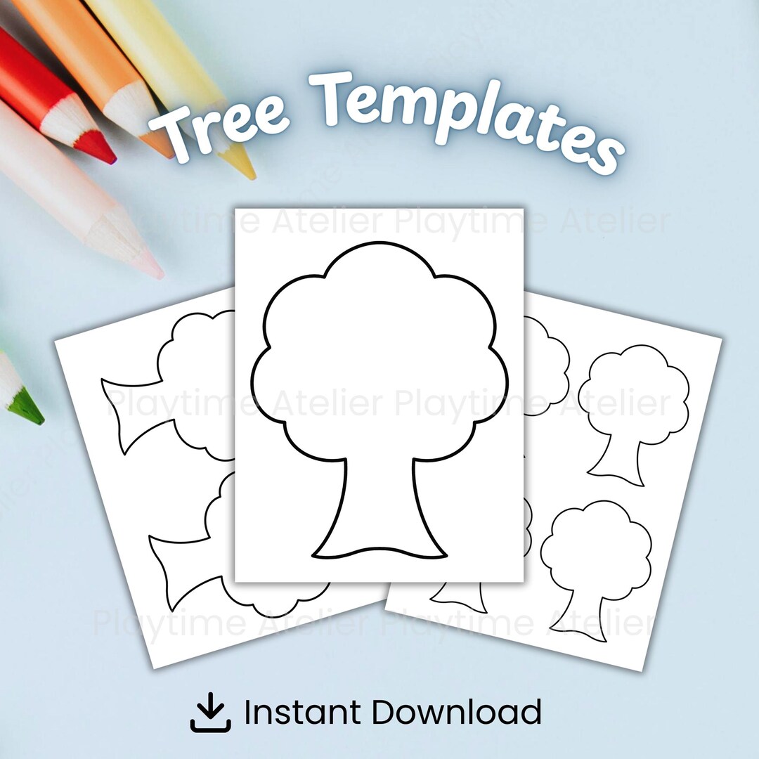 Printable Tree Template Cut Out PDF Blank Tree Outline Pattern ...