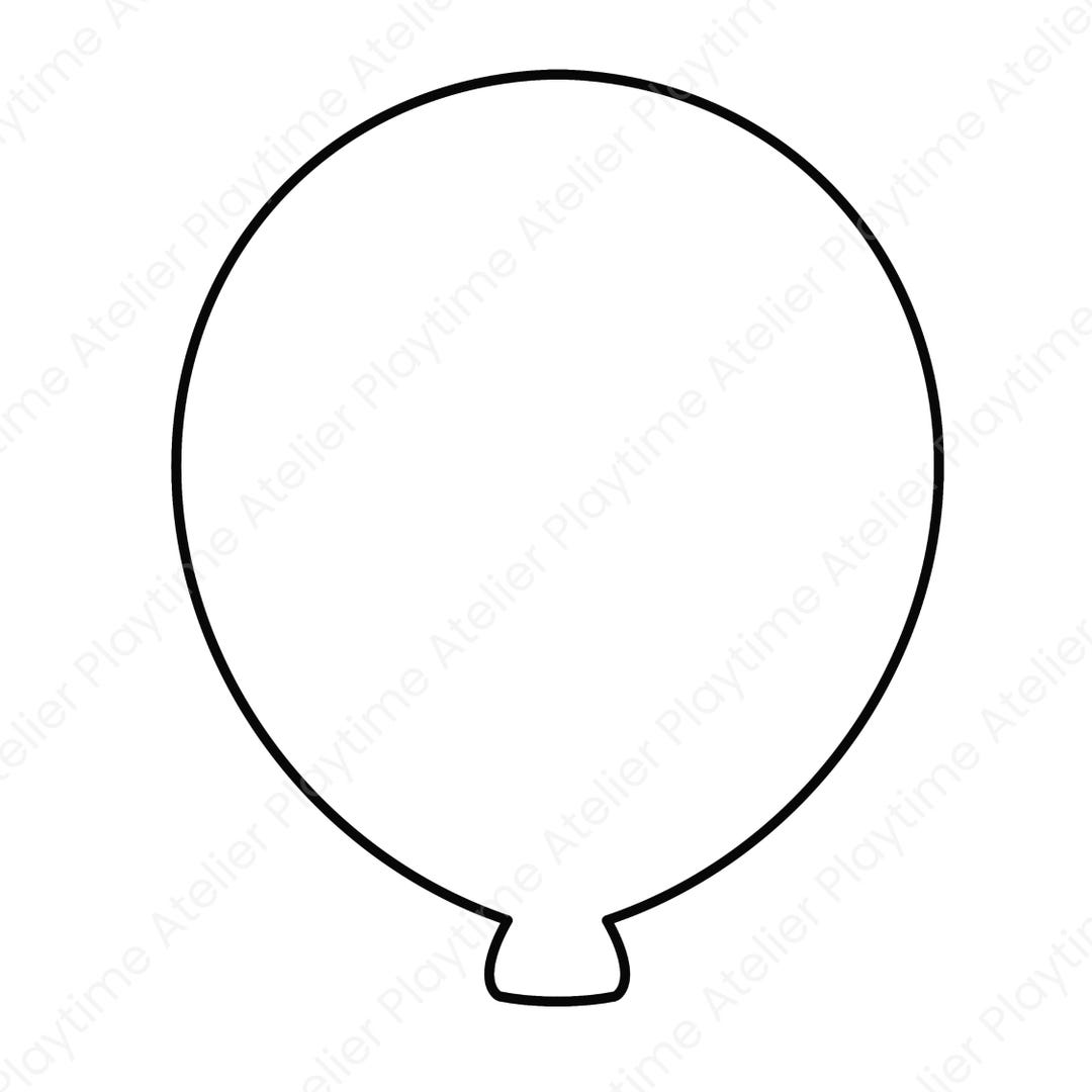 Balloon Outline Template PNG Printable Stencil Line Art for Craft Cut ...