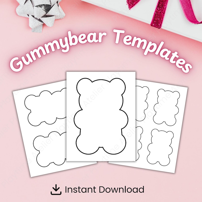 Printable Gummy Bear Template Cut Out Patterns Teddy Bear PDF
