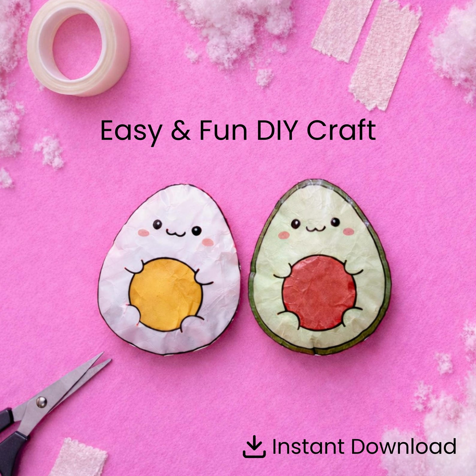 Paper Squishy Template DIY Food Squishes Printable Craft PDF Make Your 