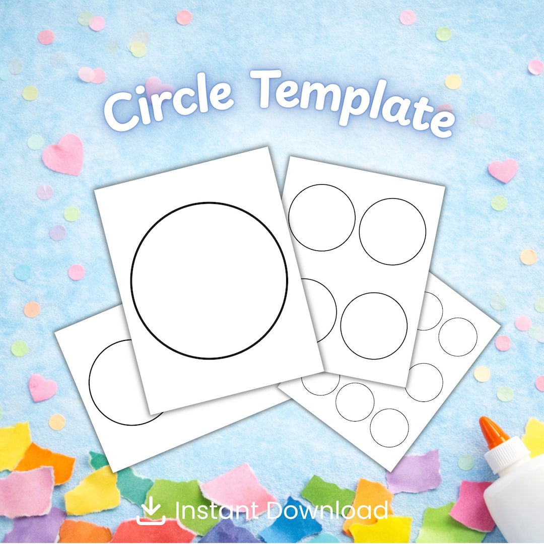Printable Circle Template Cut Out PDF Outline Pattern Preschool Scissor ...