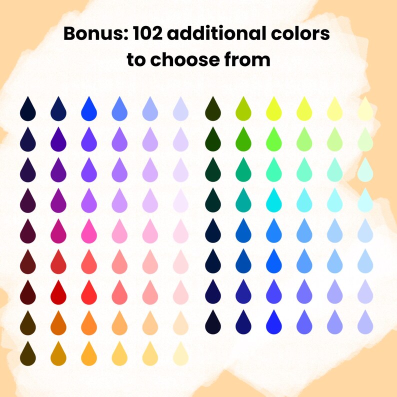 Tear Drop Colorfull Raindrop PNG Clipart 143 Color Bundle Simple Minimal Shape Cut File ...