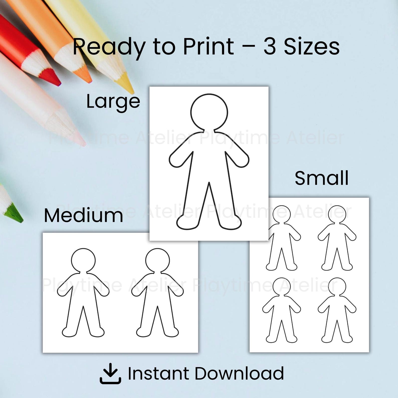Paper Body Printable Blank Body Template Printable Basic Body Cut Out Body Shape Patterns ...