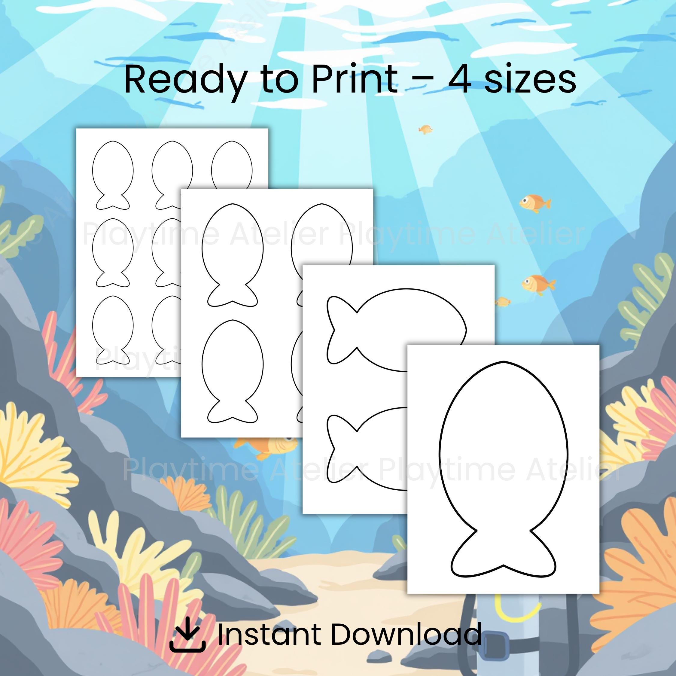 Fish Shapes Pattern Printable Fish Cut Out Template Fish Shape Pattern Preschool Classroom ...