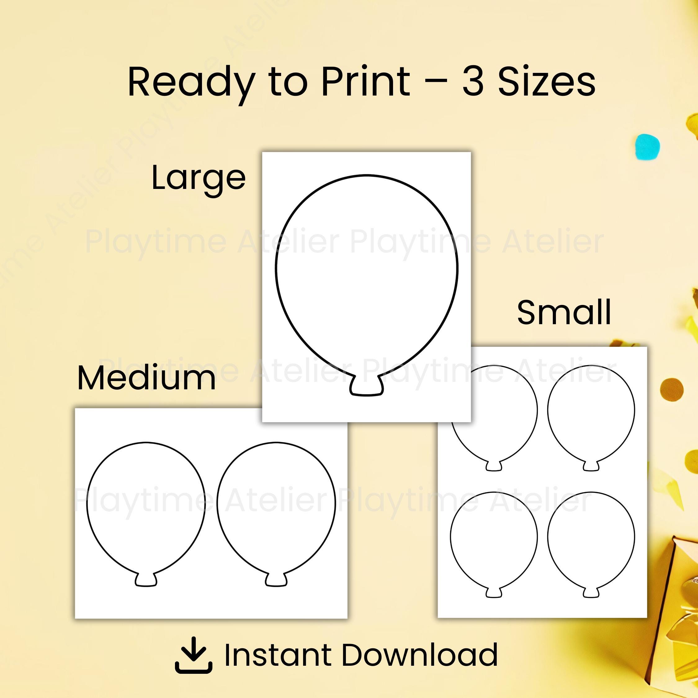 Printable Balloon Template Cut Out Patterns Balloon Outline for Kids ...