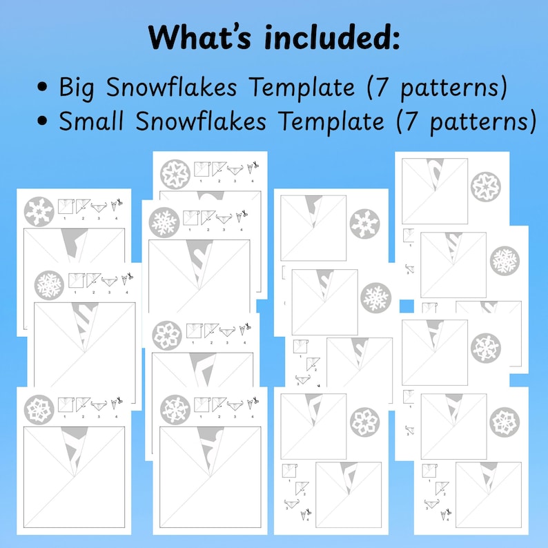 Paper Snowflake Template Printable Winter Craft Classroom Activity Kids ...