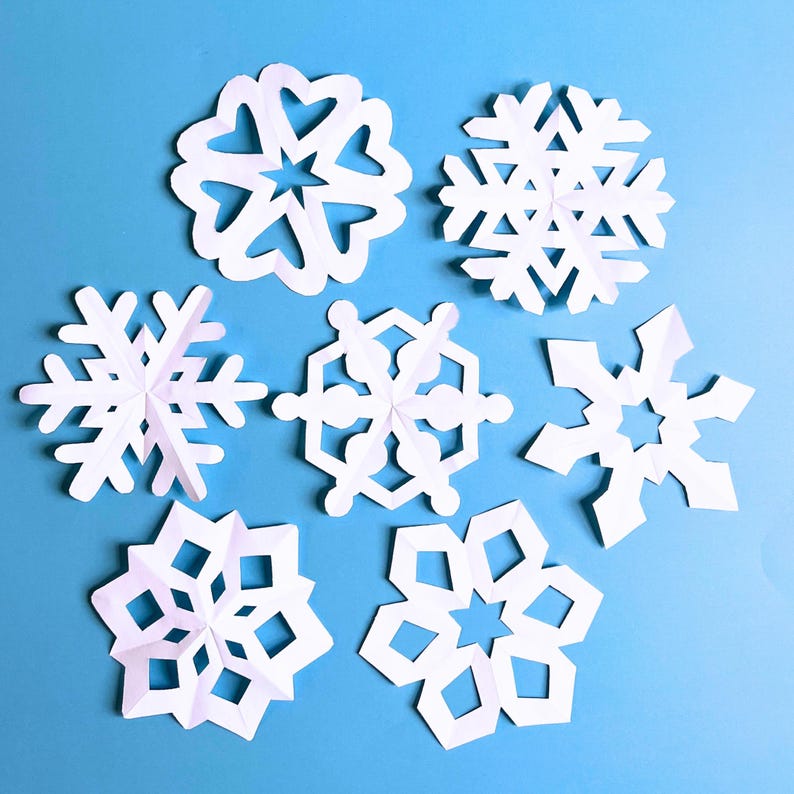 Snowflake Paper Paper Snowflake Template Printable Winter Craft Classroom Activity Kids ...