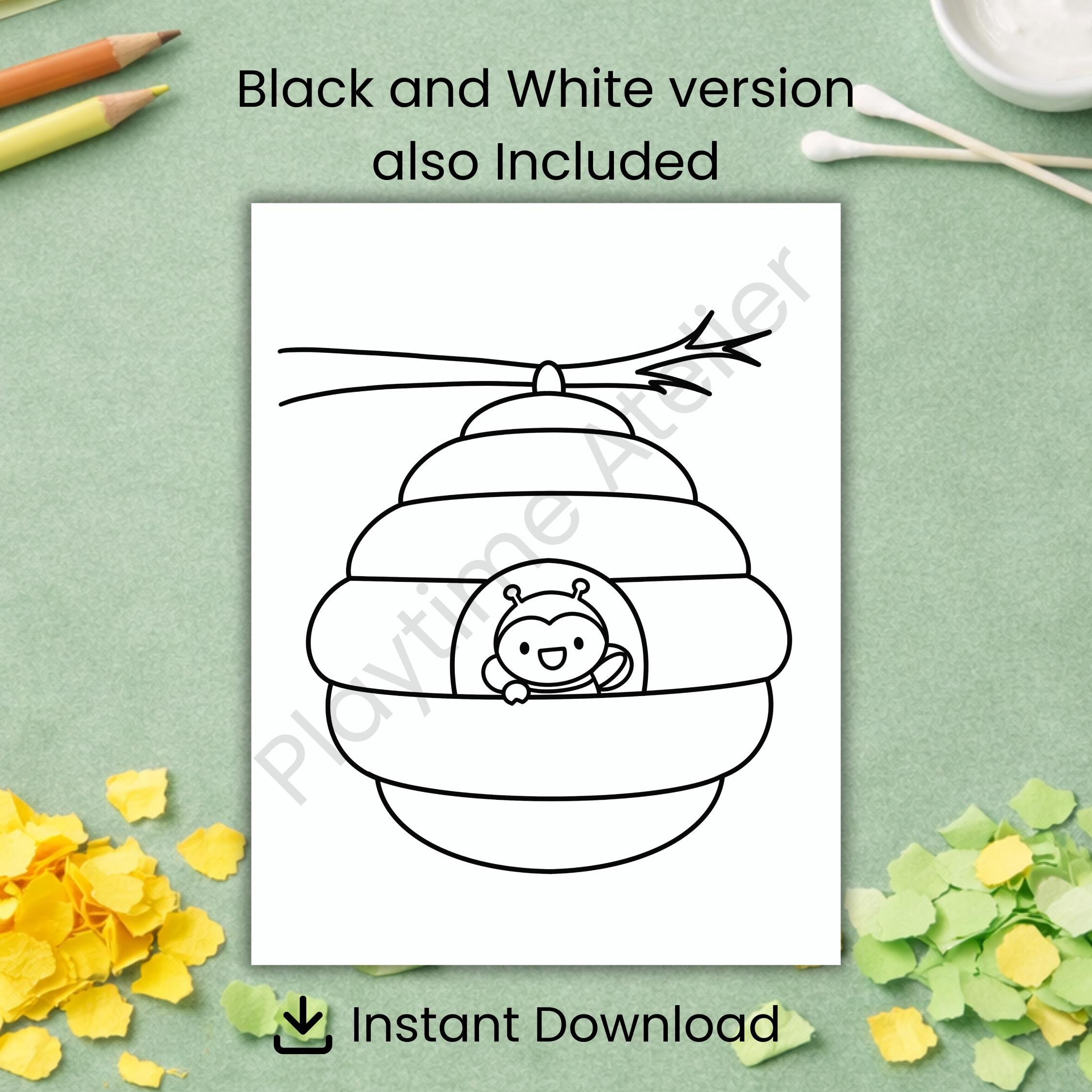 Spring Bee Craft Printable for Kids Preschool and Kindergarten Torn ...