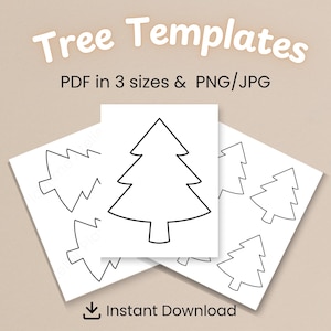 Christmas Tree Printable Template PDF for Kids Crafts Classroom Holiday Coloring Activities Winter Decor Window Cut Out PNG JPG Outline