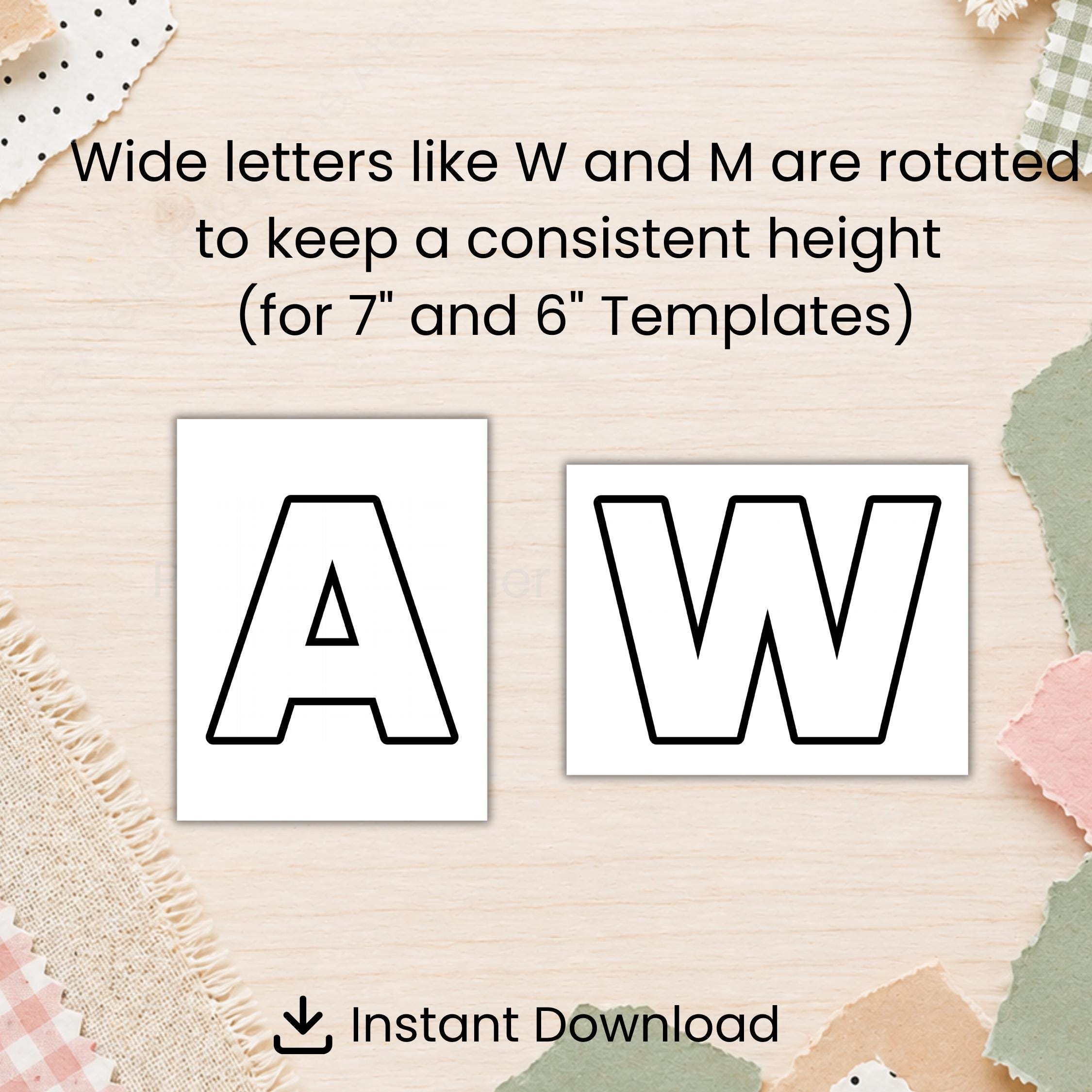 Printable Block Letters Numbers Symbols 7 6 5 4 3 2 Inch Cut Out Puffy ...