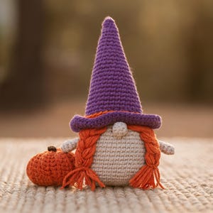 Witch Gnome Crochet Pattern, Halloween Amigurumi, Witch Gnome crochet animals, crochet patterns, gift crochet, digital crochet download