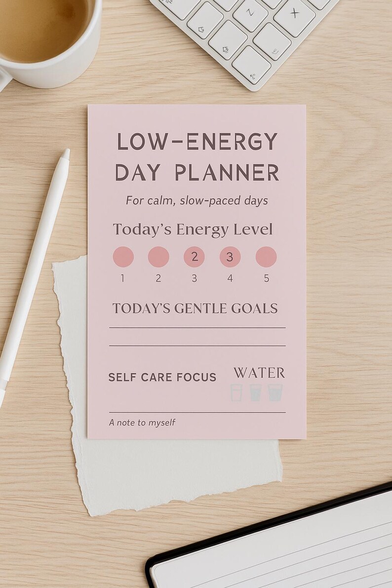 Low Energy Day Planner – Gentle Daily Routine Printable – Self Care ...