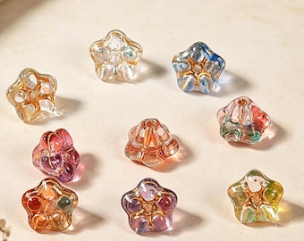 Hand-Painted Glass Botanical Bead, Assorted Leaf and Floral Foliage Pendant Component, Jewelry Making Finding for DIY Custom Necklaces
