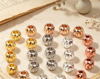 100pcs Spiral Metal Spacer Beads, Large Hole Charm Findings, Jewelry Making Component, DIY Bracelet Craft Supply, Metallic Accents Piece