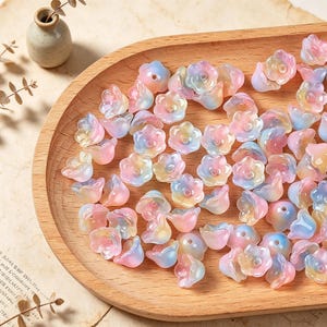 Vibrant Lily-of-the-Valley Beads, Elegant Floral Spacer Charms, Handmade Jewelry Parts, Artistic DIY Accessory, Unique Gift for Her image 8