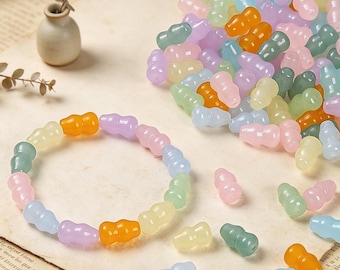 Gourd Shape Beads, Glass Spacer Component, Jewelry Making Material, UniqueLucky Charm, Bracelet Craft Supply, Gift for Friend