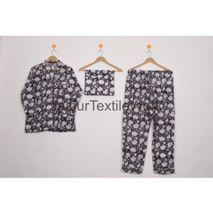 Women Cotton pajama Set, cotton Night Suit, Indian Cotton Pajama Set, Cotton Hand Block Print, 100% Cotton Light & Soft cotton Night Dress